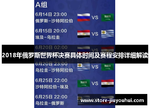 2018年俄罗斯世界杯决赛具体时间及赛程安排详细解读